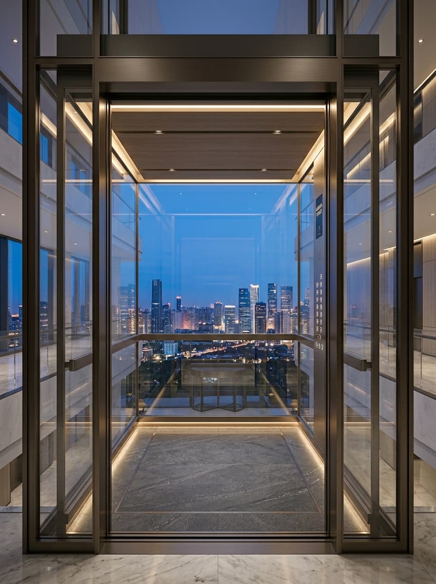 Panoramic Elevators Premium Blue finish